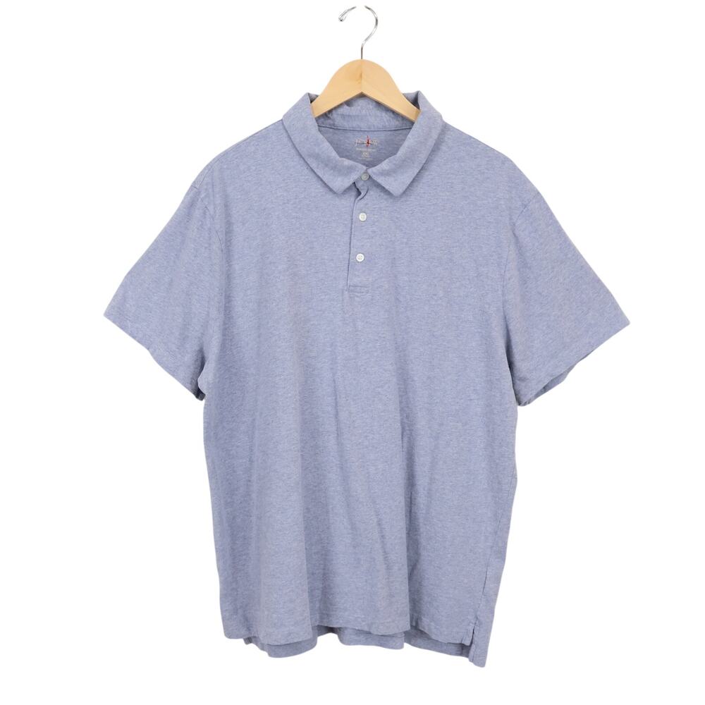 J.Crew Men's Classic Sueded Cotton Polo Shirt Heathered Blue Size XXL
